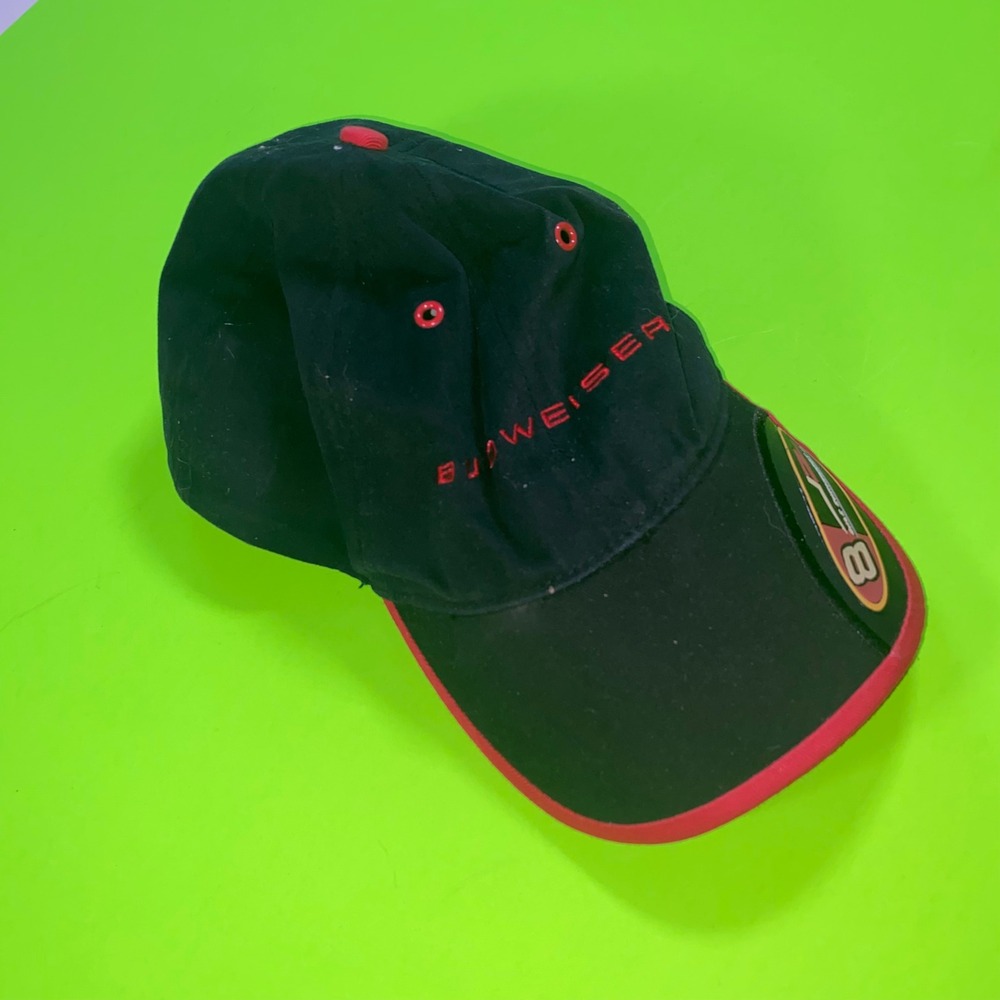 Budweiser Dale Earnhardt Jr 8 Black Red Racing Baseball Cap Hat Chase Authentics